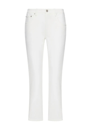 Brunello Cucinelli logo-patch jeans - White