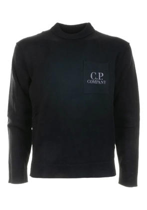 C.P. Company logo-patch pocket sweater - Black