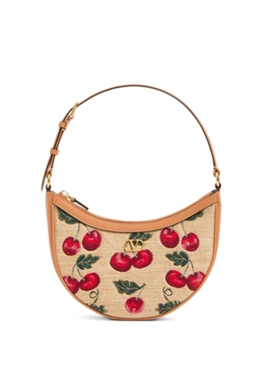 Valentino Garavani mini VLogo Signature Cherryfic-print shoulder bag - Neutrals