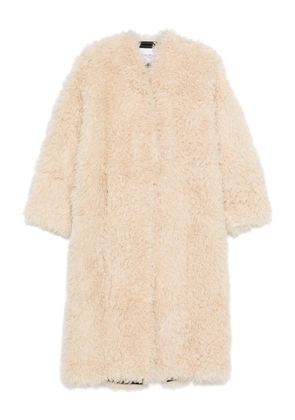 STAND STUDIO long-sleeved faux-fur coat - Neutrals