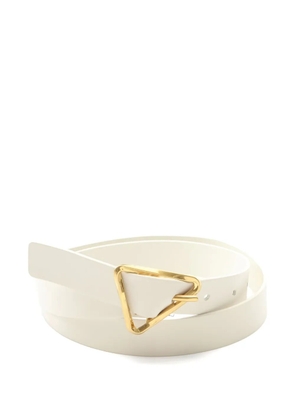 Bottega Veneta Pre-Owned 2020s triangle-detail leather belt - White