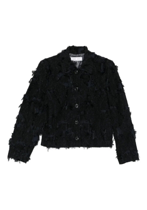 SAMSOE SAMSOE brushed-effect fringed jacket - Black