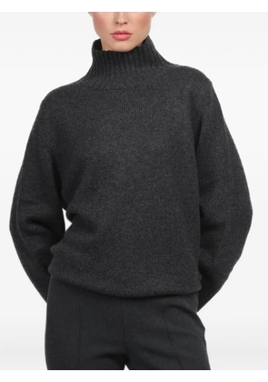 Allude ribbed-trim sweater - Black