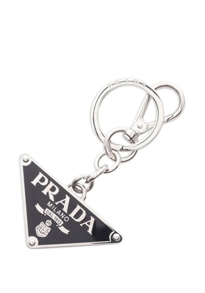 Prada Pre-Owned 2020s triangle-logo keychain - Black