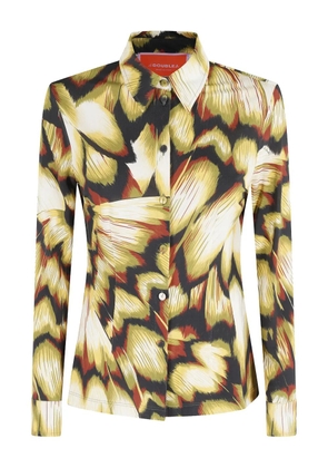 La DoubleJ abstract-print shirt - Green