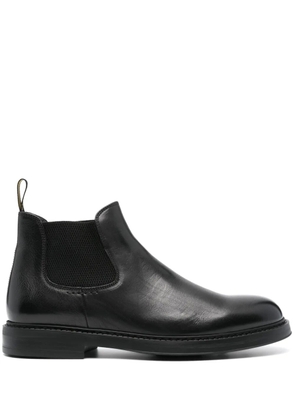 Doucal's round-toe leather boots - Black