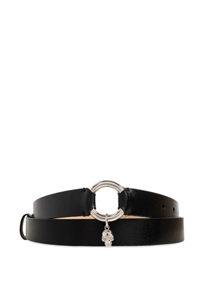 Alexander McQueen skull-charm buckle belt - Black