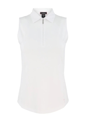 Golftini zip-neck sleeveless polo top - White
