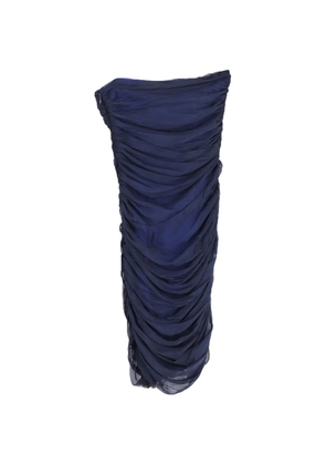 Diane Von Furstenberg Vintage strapless ruched midi dress - Blue