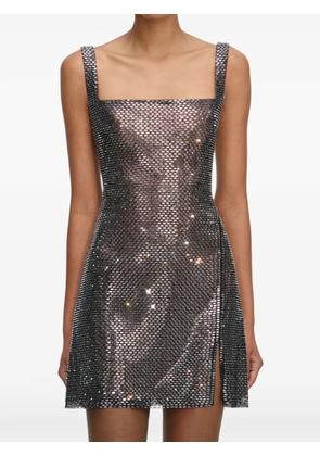 Self-Portrait rhinestone-embellishment mini dress - Black