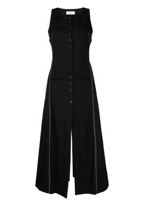 Marine Serre button-front wool midi dress - Black