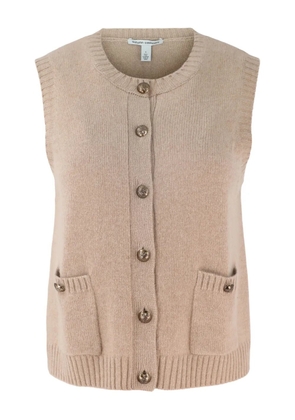 Autumn Cashmere button-front sleeveless pocket cardigan - Brown