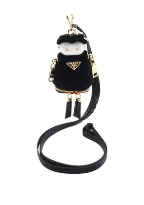 Prada Pre-Owned 2020s Soft Robot zip velvet charm wallet - Black