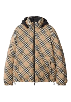 Burberry reversible check puffer jacket - Neutrals