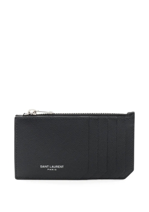 Saint Laurent Pre-Owned 2020s zippered leather cardholder - Black