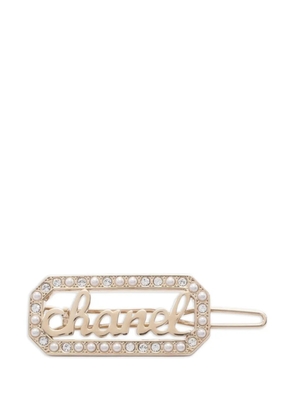 CHANEL Pre-Owned 1986-1988 logo hair clip - Gold