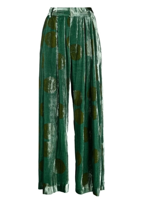 Uma Wang pleat-detail wide-leg trousers - Green