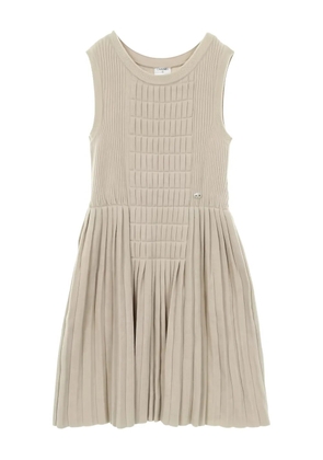 CHANEL Pre-Owned 1986-1988 coco-mark pleats mini dress - Neutrals
