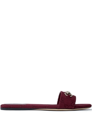 Gucci Horsebit logo slides - Red