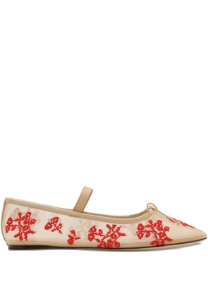 Loeffler Randall Leonie embroidered ballet flats - Neutrals