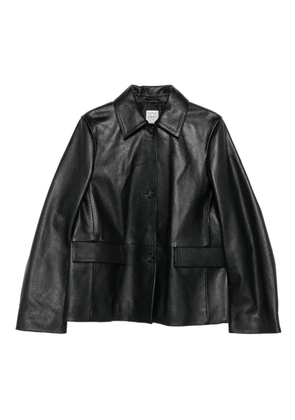 TOTEME grained-texture leather jacket - Black