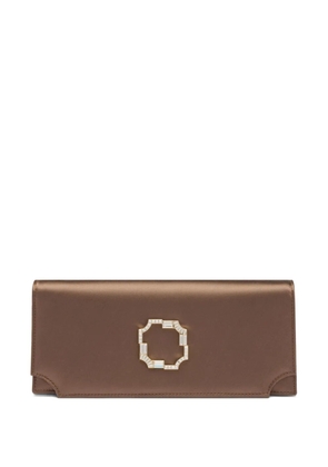 Malone Souliers embellished vivien satin clutch bag - Brown