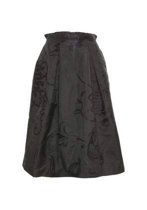 Carolina Herrera Vintage floral-pattern jacquard midi skirt - Black