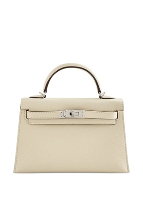 Hermès Pre-Owned 2023 nata Mini Kelly Sellier 20 Epsom palladium hardware handbag - Neutrals