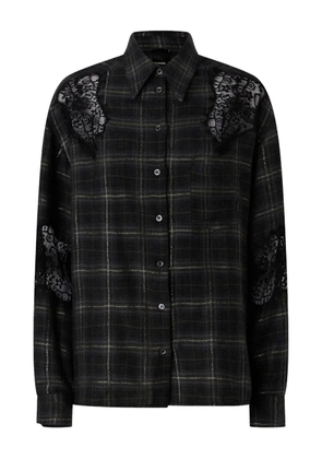 PINKO lace check-pattern shirts - Black