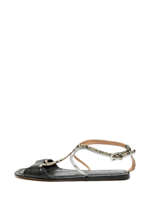 Chloé Pre-Owned embossed-leather sandals - Black
