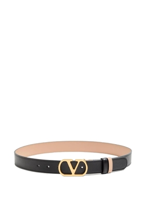 Valentino Garavani Vlogo signature reversible leather belt - Black