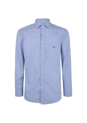 ETRO striped long-sleeved shirt - Blue