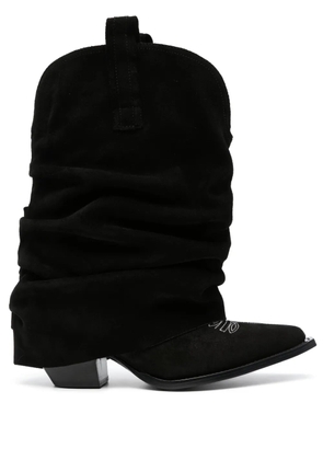 R13 Low Rider distressed cowbody boots - Black