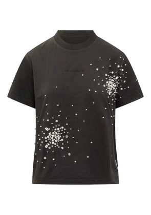 DES PHEMMES embellished pearl T-shirt - Black