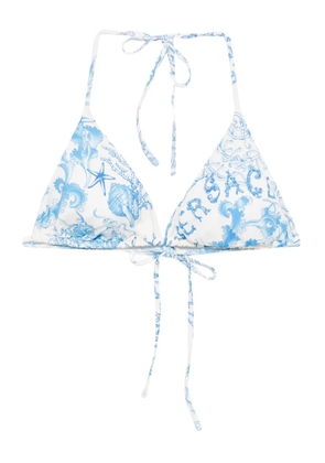 Versace graphic-print bikini top - White