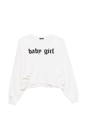R13 Baby Girl distressed sweatshirt - White