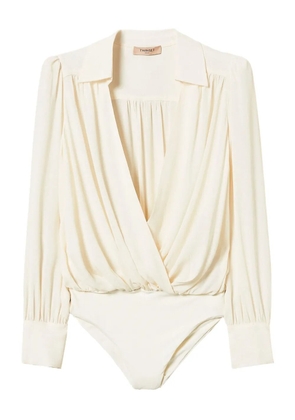 TWINSET gathered wrap-effect blouse - White