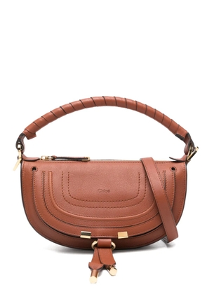 Chloé mini Marcie twisted-handle leather shoulder bag - Brown