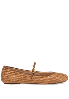 Gianvito Rossi Carla raffia ballet pumps - Brown