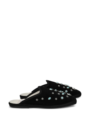 Fortela Flap suede mules - Black