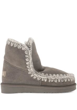 Mou whipstitch-trims suede ankle boots - Grey