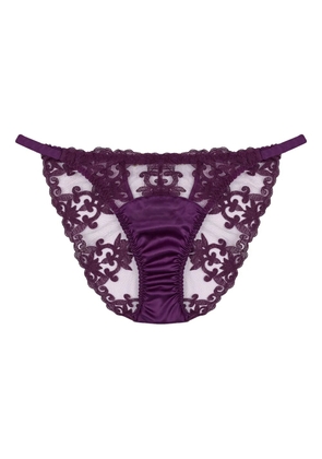 Fleur Of England Cecilia lace-trimmed satin briefs - Purple