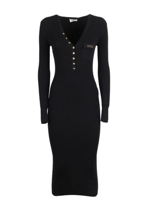 Elisabetta Franchi V-neck ribbed dress - Black