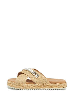 Prada Pre-Owned raffia sandals - Neutrals