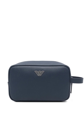 Emporio Armani logo wash bag - Blue