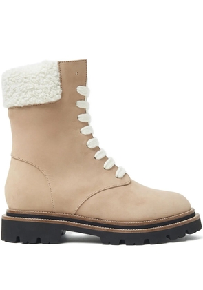 Peserico lace-up shearling-trim boots - Brown