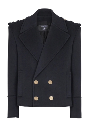 Balmain cropped reefer jacket - Blue