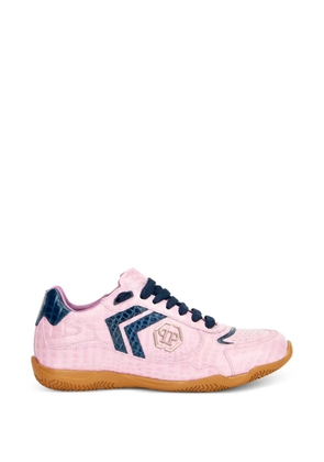 Philipp Plein Cocco crocodile-effect appliqué sneakers - Pink