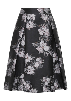 MALIPARMI pleated floral-print skirt - Black