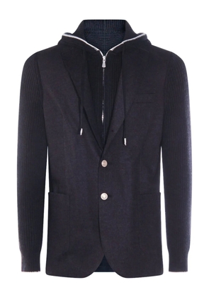Eleventy hooded panelled jacket - Blue